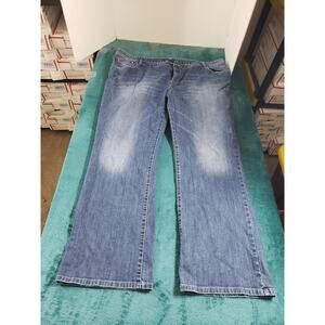 Mossimo Jeans Size 22 W Womens Blue Stretch Pants Distressed Mid Rise Bootcut